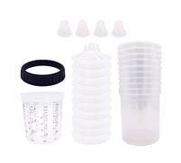 Pistolet À Pistolet Pistolet - Doublures De Tasse De Mélange De Peinture - Peinture Automobile Pâte À Vapeur | 10 Tasses Et Couvercles De Recharge De Pack | Système De Peinture Jetable À L'épreuve Des