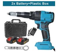 Pistolet à riveter électrique sans balais - Perceuse-riveteuse à batterie 720W - Riveteuse automatique - Pour batterie 18V - Coffret en plastique pour 2 batteries