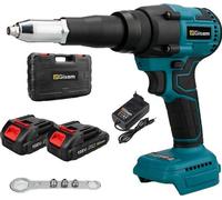 Pistolet à riveter électrique, sans fil, 720W, 2 batteries Boîte plastique
