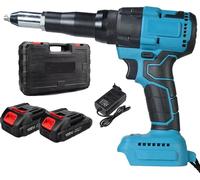 Pistolet à riveter, moteur sans balais, fonctionnement automatique, 2 batteries Boîte plastique