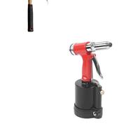 Pistolet à riveter pneumatique, hauteur : 27,5 cm, force de traction max. : 1 300 kgf, taille de rivets compatible : 3,2 mm à 6,4 mm, poids net : 1,79 kg, matériau : acier inoxydable