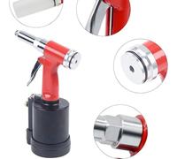 Pistolet à riveter pneumatique - Riveteuse à air comprimé - 3,2–6,4 mm - Avec jeu de buses - Rouge