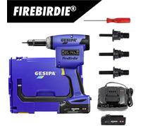 Pistolet à riveter sans fil Gesipa FireBirdie 2151870 18 V 2 Ah Li-Ion brushless, + 2 batteries, + chargeur, + mallette