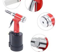 Pistolet à rivets aveugles - Pince à rivets pneumatique - Fonctionnement par air comprimé - 3,2–6,4 mm - Outil de rivetage professionnel - Rouge