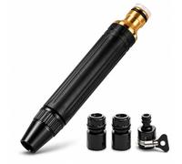 Pistolet Arrosage Haute Pression Métal, Embout Réglable Nettoyage Jardin | Corps en alliage robuste, jet réglable multiple, raccord standard 3/4 pouce, idéal voiture et jardin.
