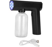 Pistolet Brumisateur Désinfectant, Pulvérisateur Portatif Rechargeable Noir | électrostatique Atomiseur Vapeur électrique Portable avec Lumière Bleue sans Fil pour Maison Chambre Bureau L'école Jardin