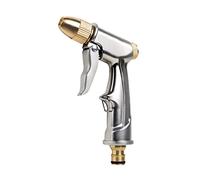 Pistolet d'arrosage haute pression en métal - Douchette de jardin - Pistolet pulvérisateur pour arrosage de jardin, lavage de voiture et trottoir - Argenté