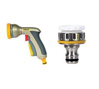 Pistolet d'arrosage Multi Plus Métal - HOZELOCK - 2691P6001 & Raccord métal pour robinet extérieur fileté Pro 1/2'' à 3/4'' - HOZELOCK - 2041P0000