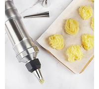 Pistolet de décoration professionnelle en acier inoxydable (304) avec 6 buses, distributeur monobloc en ABS – idéal pour les gâteaux, les cupcakes et les desserts