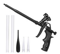 Pistolet de Mousse, Preciva Pistolet en Mousse Expansée Professionnel Noir, Pistolet en Mousse Polyuréthane Robuste Extensible, Pistolet D'application de Pulvérisation pour Calfeutrage