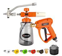 Pistolet de nettoyeur haute pression avec mousse, 4000 PSI, 5 buses, 1 litre