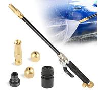Pistolet de nettoyeur haute pression portable Hydro Jet avec 3 buses de tuyau - Fixation de buse de tuyau haute pression pour tuyau d'arrosage de voiture - Noir