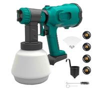 Pistolet de peinture sans fil compatible avec batterie Bosch 18 V, système de pulvérisation de peinture avec 4 buses, 3 modes de pulvérisation, réservoir de 1000 ml, contrôle du débit en continu
