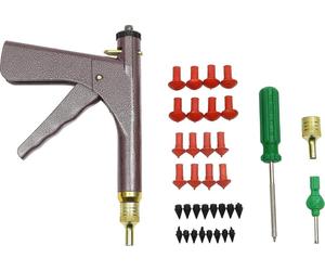 Pistolet de réparation de pneus sans chambre à air - Outil de réparation de pneus - Lourd - Ergonomique - Bouchon champignon - Métal - Alésage/sonde - Coffret d'outils