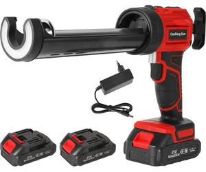 Pistolet d'étanchéité à batterie, design ergonomique, recharge rapide de la batterie, rouge avec 2 batteries