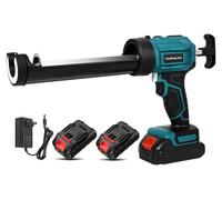 Pistolet électrique pour cartouches de colle et de mastic - Pistolet à mastic sans fil - 4 vitesses - Compatible avec les batteries Makita 18V - Livré avec 2 batteries - Couleur : bleu