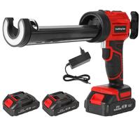 Pistolet électrique pour mortier - Applicateur de mortier pour joints - 2 batteries - 4 niveaux de vitesse - Système à un tube - Protection anti-goutte - Pour le remplissage et l'étanchéité