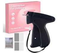 Pistolet Étiquette Textile, Étiqueteuse équipement avec 1000 Attaches Plastique et 5 Aiguilles, Pistolet d'Étiquetage pour Draps, Tissus, Jeans, Jupes, Artisanat, Noir