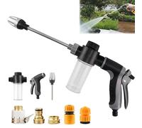 Pistolet Haute Pression Power Jet 2026, Pistolet d'arrosage avec Buse en Laiton, Pistolet d'arrosage Métal, Pistolet à Eau de Jardin Robuste, Adapté À De Nombreuses Utilisation Jardin, Terrasse (A)