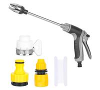 Pistolet haute pression Power Jet - Buse haute pression pour tuyau d'arrosage - Turbowasher pour tuyau d'arrosage avec accessoires - Réglable - En métal - Pour arrosage de jardin, lavage de voiture