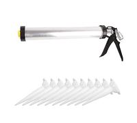 Pistolet Manuel pour Colles, 600 ML Pistolet à Calfeutrer avec 10 Buses Professionnel Pistolet Applicatrice en Alliage d'aluminium pour Calfatage Colle de Verre