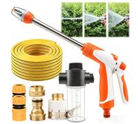 Pistolet Nettoyeur Haute Pression Aquoxis, Nettoyeur à Jet Aquasis, Qinux Aquoxis, buse de Tuyau Haute Pression Aquaxis, élimine la saleté instantanément (Washer Set + 15m Hose,Orange)