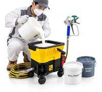 Pistolet Peinture Électrique Airless, Réservoir 7 L, Réglage 6 Niveaux, Tuyau 7,2 m et Rallonge 40 cm pour Maison, Garage, Portes et Façades