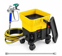 Pistolet Peinture sans Fil, Pistolet À Peinture Airless avec 2×5 Ah, 600 W sans Balais, Réservoir 7 L, Tuyau 7,2 m et Rallonge 40 cm pour Maison, Garage et Extérieur, Murs et Plafonds