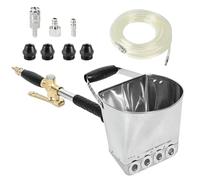 Pistolet pneumatique à ciment, mortier de ciment avec 4 jets et tuyau à air haute pression de 12 mm x 10 m, pistolet de nettoyage de 3,5 l, machine de plâtre pour murs et plafonds, outil de peinture