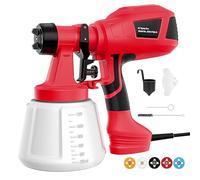 Pistolet pulvérisateur de peinture pour peinture de maison - Pistolet à peinture HVLP 800 W avec 5 buses et 3 motifs, débit réglable, récipient de 1200 ml, facile à nettoyer pour meubles, bois, porte