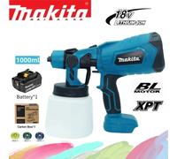 Pistolet pulvérisateur électrique sans fil Makita 1000 ml 100 % authentique - Pulvérisateur de peinture portable HVLP pour voitures et meubles BL1860 18V 1PCS Spray Gun