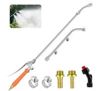 Pistolet pulvérisateur en métal robuste avec trois buses, pour des tâches d'arrosage et de nettoyage polyvalentes du jardin avec construction en acier inoxydable et raccords cannelés en laiton