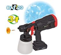 Pistolet "RBAT20" à désinfecter, pulvériser et peindre, livré avec 2 buses, chargeur et batterie