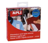 APLI Pistolet à étiquettes textile 101545 – aiguille standard pour tissus épais rouge/blanc
