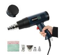 Pistolet thermique 2000 W, numérique, de 60 à 600 °C, 2 niveaux de puissance, avec 4 buses