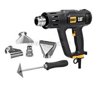 CAT DX87 Pistolet à air chaud 2000 W avec écran LCD, réglage en continu de la température de 50 à 600 °C, 2 niveaux de flux d'air, lumière LED, avec 5 buses et grattoir (pour usage professionnel)