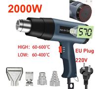 Pistolet thermique 220V 2000W, pistolet à air chaud électrique variable avancé, pistolet à air chaud avancé, températures réglables, pistolet thermique électrique SET 3