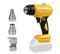 Pistolet thermique sans fil avec 3 buses compatible avec batterie Dewalt 18 | Affichage du pistolet à air chaud, 2 réglages de température et de vitesse du vent et du flux d'air pour tube