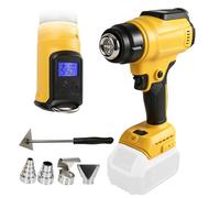 Pistolet thermique sans fil compatible avec Dewalt 18/20 V avec 4 buses, 1 racloir, pistolet thermique 300 W 550 °C avec écran LED pour travaux manuels, tubes thermorétractables, résine et décoration
