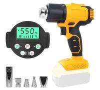 Pistolet thermique sans fil, de 50 à 550°C, compatible avec les batteries Dewalt 20V, avec écran
