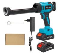 Pistolet thermique sans fil - Pistolet applicateur de cartouches de mastic - 21V - Appareil portable - Poussée maximale : 850 kg - Coffret comprenant 2 batteries
