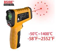 Pistolet thermomètre infrarouge BSIDE -50 ~ 1400 ° Outils de test de mesure de température industriels sans Contact, Laser numérique pour barbecue portatif C 0-1400C