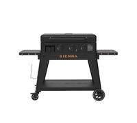 PIT BOSS Plancha à Gaz Sierra Onyx Edition Convertible en Plancha de Table | Plaque de cuisson antiadhésive à revêtement céramique, Facile à nettoyer, mobile et amovible du chariot, Tablettes latérales