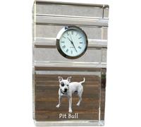 Pitbull - horloge en verre avec photo, photo de chien en cristal, horloge sur pied personnalisée pour bureau de la marque Art-Dog