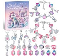 PITMT Calendrier de l'Avent 2026 Enfant Fille, Calendrier de l'avent Bijoux Kinder Ado, DIY Calendrier de Noël Bracelet Collier Fabrication Bijoux Enfants Fille Cadeaux Noël 5 6 7 8 9 10 11 12 13 Ans