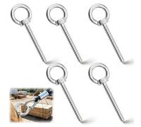 Piton à Visser Anneau M8 Inoxydable 304, Piton a Oeil 5 Anneau Inox Mural Robustes pour la Fixation de Décorations Suspendues, de Pots de Fleurs et de Supports de Balançoire