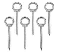 Piton à Visser, Boulon à Œil M8 x 30 mm en Acier Inoxydable 304, avec Filetage Bois et Anneau Fermé, pour Jardin, Clôture et Bricolage, 6 Pièces