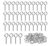 Piton à visser M3, 40 pièces, acier inoxydable 304, vis mouton œil rond, auto-taraudeuse, crochets à œil, 40 mm