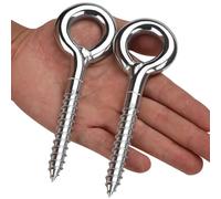 Piton à Visser piton a oeil inox Boulon à Oeil Galvanisé(2Pcs, M12x90mm) | Crochets à Anneau pour Échafaudage Vis à Anneau Lourd Fermé Offre une Excellente Résistance à la Corrosion et à la Rouille