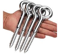 Piton à Visser piton a oeil inox Boulon à Oeil Galvanisé(4Pcs, M12x160mm) | Crochets à Anneau pour Échafaudage Vis à Anneau Lourd Fermé Offre une Excellente Résistance à la Corrosion et à la Rouille
